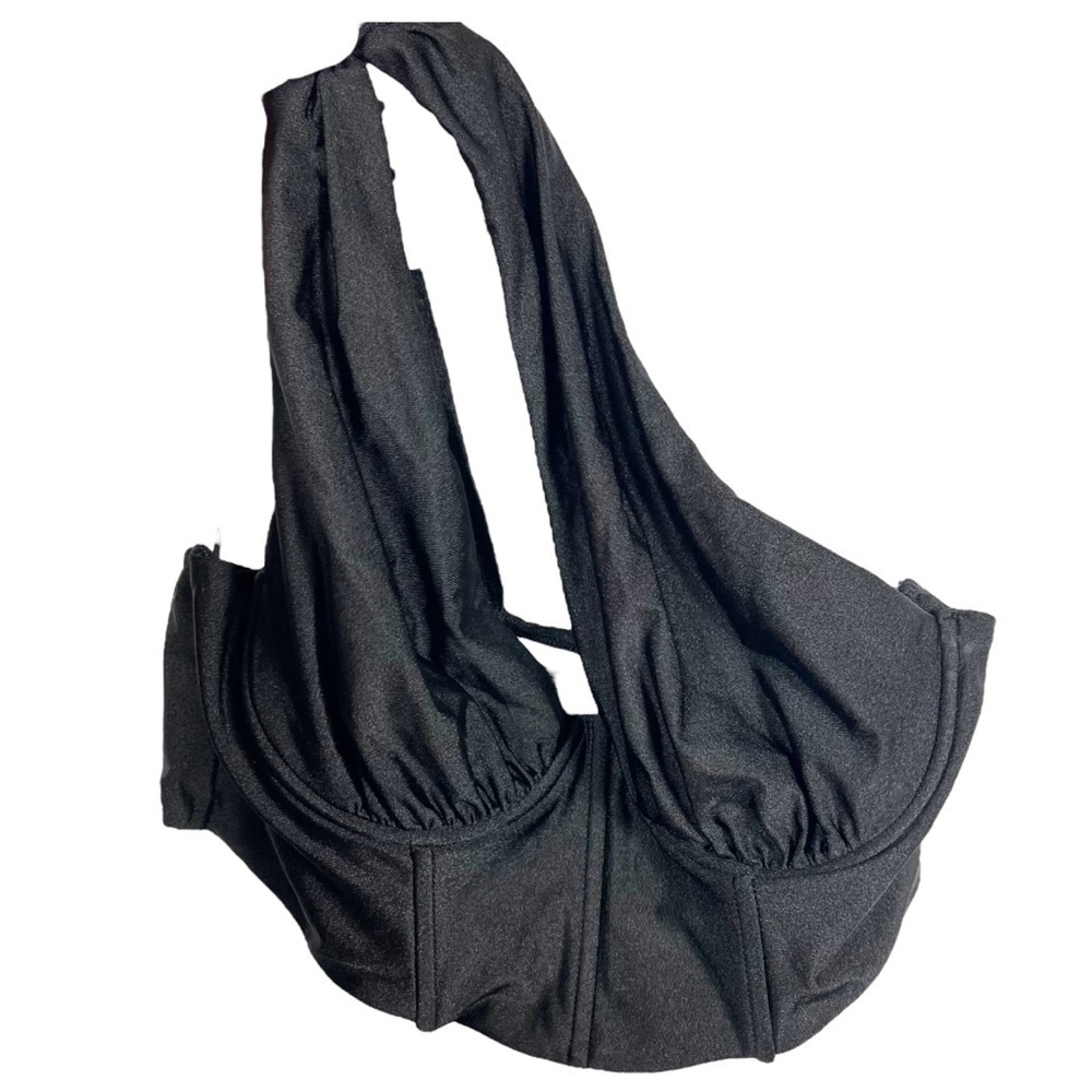 Princess Polly women’s one shoulder bustier crop top size 8 wired black